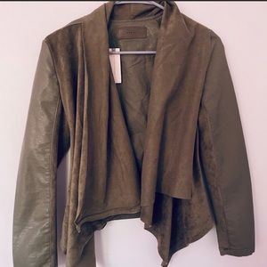 Anthropologie jacket suede and faux leather xs